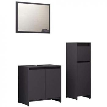 Muebles de baño 3 piezas aglomerado gris