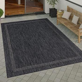 Tappeto Moderno Antracite 80x250 cm per Terrazzo e Balcone