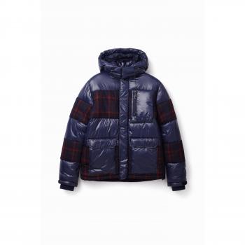 Desigual Herren Jacket: Blau, Gesteppte Patch, XXL