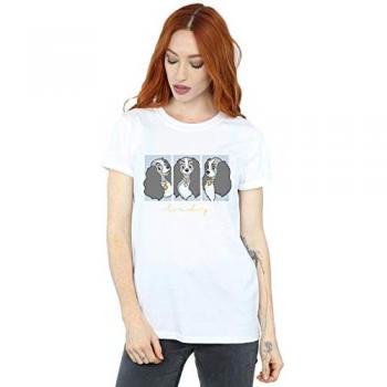 Lady and The Tramp Womens’ Casual Cotton T‑Shirt – White