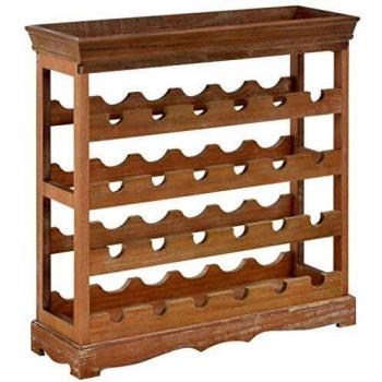 VidaXL Compact Brown Wine Rack with Glassware Tray