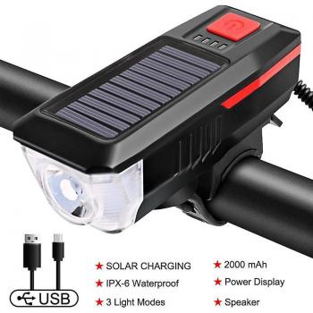 Kit de Luces Solares para Bicicleta con Sonido y Protección