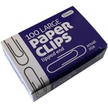 Clips de Papel County Stationery (100 Piezas) Talla Única Gris
