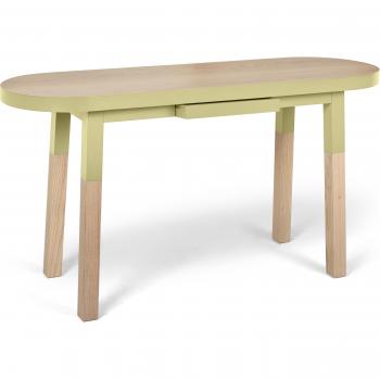 Console Ovale en Frêne Jaune 140 cm