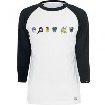 Vans Marvel Pull à Manches Longues Noir-Blanc XL – Coton Puro, Coupe Élégante