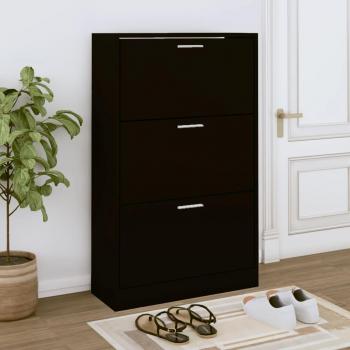 Shoe Rack Black 63x24x103 cm Engineered Wood