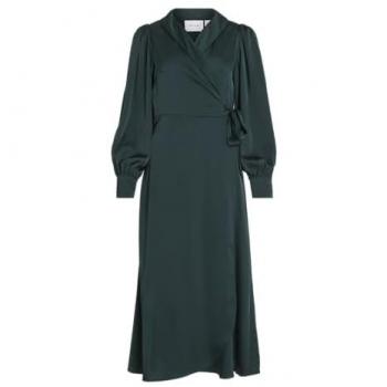 Robe Longue Satin Vert VIVID 42 Féminin