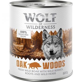 Wolf of Wilderness Hondenvoer (800g, smaak Eikenbossen met wildzwijn, lam, kip en forel)