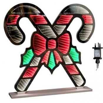 60cm Illuminated Candy Canes Christmas Decoration with Multi-Coloured LED Base