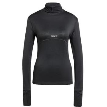 Adidas TechFit Cold.Rdy Funnel Neck Long Sleeve Maglia Performance Nera & Bianco