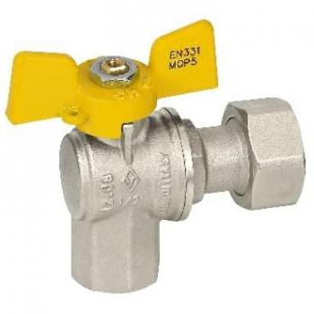 Valvola a sfera gas femmina / dado mobile Bugatti 1/2 x 3/4