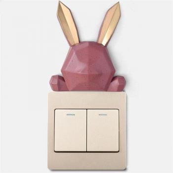 Adorno de pared 3D con perro de lucha y conejo femenino