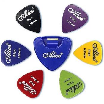 Médiators Alice 6 pièces pour guitare 0.58 à 1.50 mm