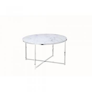 Modernes Sofatisch Ø80cm mit Marmor-Optik