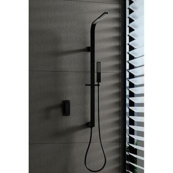 Conjunto de ducha empotrado en negro Bahamas Imex