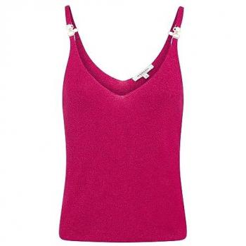 Morgan Top Senza Maniche Rosa A V-Show L