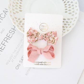 “Set de Accesorios de Pelo Infantil: Pinza + Horquilla con Lazo Florido