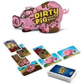 Juego de mesa infantil Guarro Pig con estuche de cerdito y 104 cartas