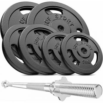 Pack Fitness Hop‑Sport – 69 kg d’Haltères en Fonte, Barre Ajustable + Disques de Poids