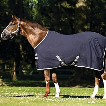 Navy‑Silber Pferde-Stallsheet Horseware Amigo 160 cm