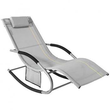 Sedia a Dondolo Textilene Grigio 150x63x87cm – OGS28