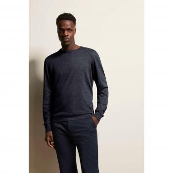 Bugatti Bequemer Pullover, Rundhals, marine