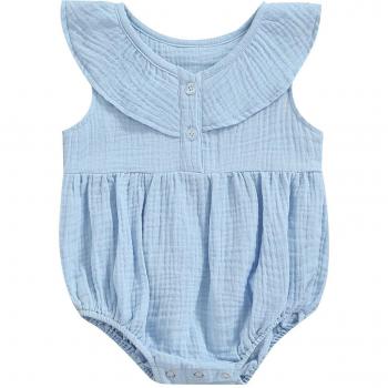 Ruffled Triangle Romper for Baby Girls