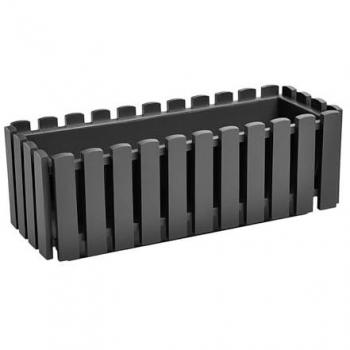 Spetebo Gartenblumentopf 46 × 18 cm – Kunststoff, Lattenzaun‑Optik