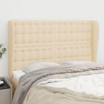 Kopfteil Creme mit Ohren 147x23x118/128 cm