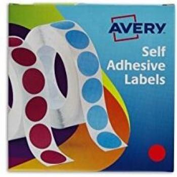 Avery Labels in Dispenser Round 19mm Diameter Red Pack 1120 Labels