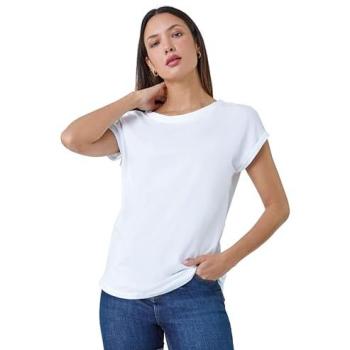 Roman Women’s Stretch Cotton Jersey T‑Shirt – Size 20, White