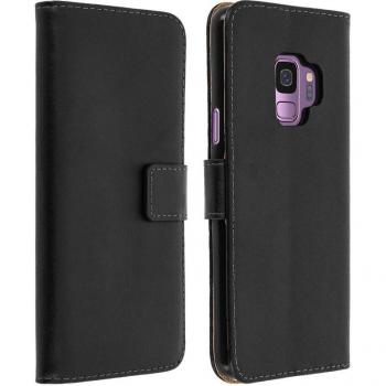 Libro Elegante en Cuero Negro para Samsung S9