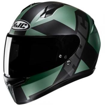 HJC C10 Tez Casco Motocicleta Negro Verde (S)