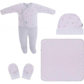 Colección Primera Vista Niña 5 Elementos, Algodón 100% – Diseño Rosa