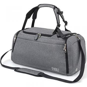 CySILI® Sac de Sport Gris Clair avec Sac à Dos