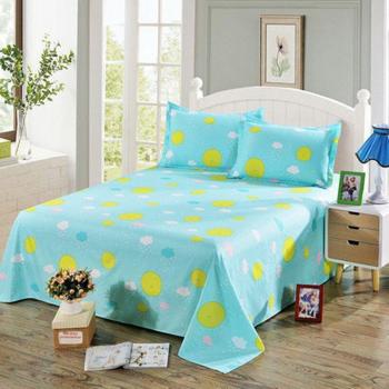 Yellow Polyester Flat Bed Sheet Moon Stars Design 1 Piece (No Pillowcase) XF347-11