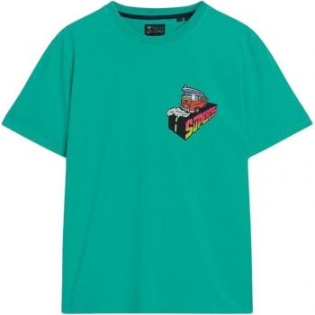 Superdry Camiseta Casual M1011907A Verde Neón Travel (M) – Algodón Oversize