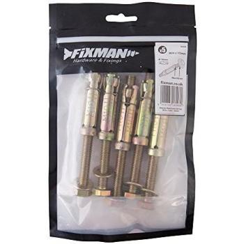 Fixman 956484 Masonry Fasteners M10x115mm, Pack of 5