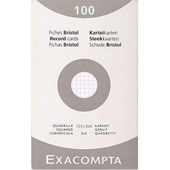 Etui de 100 fiches bristol blanches