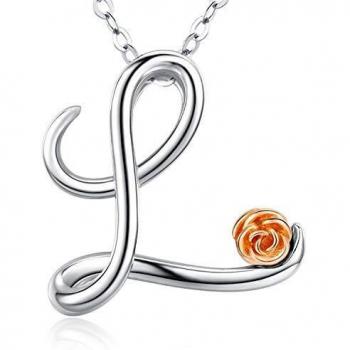 Collier Initiale Majuscule Cursif Argent 925