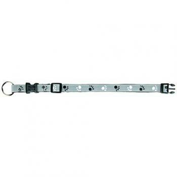Collier réfléchissant argenté pour chien, XS–S 22–35 cm/15 mm, noir/gris