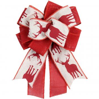Ornements poinsettia grand noeud décoration traditionnelle coffret avec ruban