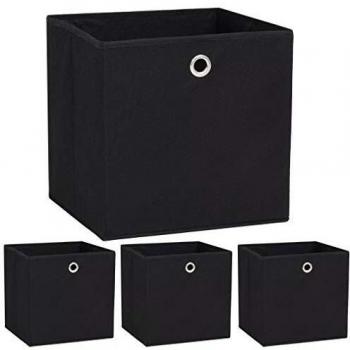 Scatole di Stoccaggio in Tessuto Non Intrecciato 32x32x32 cm Nero
