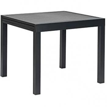Mesa de comedor extensible thais laminada de aluminio negra