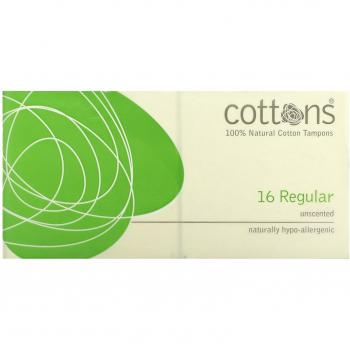 Ongeparfumeerde katoen tampons, normaal formaat, 16 stuks