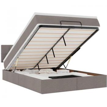 VidaXL Komfortbett mit LED und Matratze in Taupe