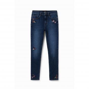 Jeans skinny push-up con motivo di fiori stampati