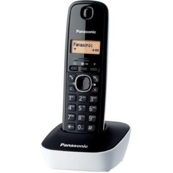 Panasonic KX-TG1611JTW Telefono Cordless DECT con Identificatore di Chiamata, Nero/Bianco