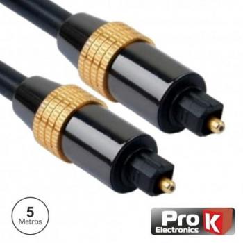 Toslink 5m Fibra Óptica ProK de Alta Performance