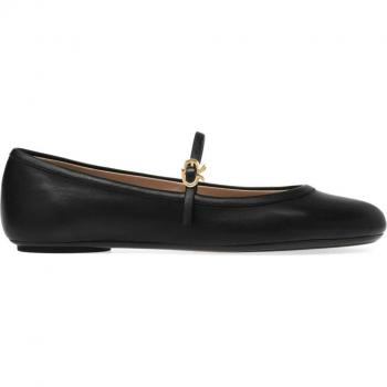Women's Gianvito Rossi Black Carla Ballet Flat Shoes (Size 36)